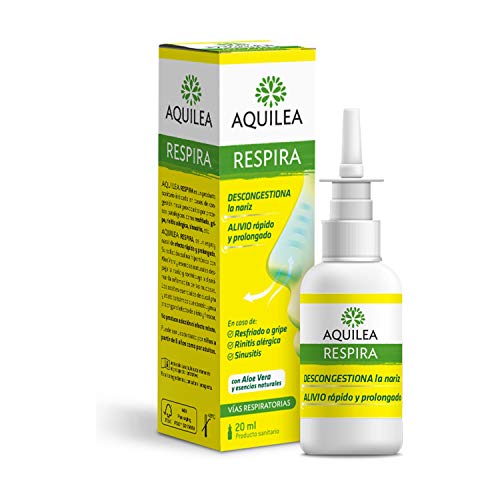 AQUILEA Respira Spray 20 ml - Para la Congestión Nasal - Alivio Rápido y Prolongado - Con Eucalipto, Aloe Vera y Esencias Naturales