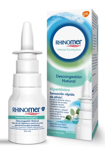 Rhinomer Spray Nasal Descongestionante Intenso Eucalipto, Para Adultos y Niños a Partir de 6 Años, 20 ml