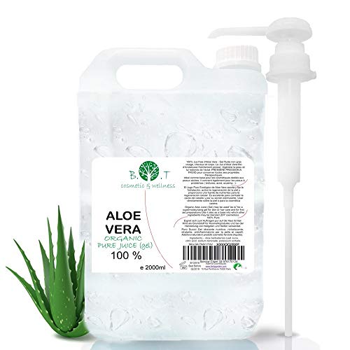 BIO Fresh Aloe Vera Líquido Concentrado. Jugo concentrado directamente de la planta. 100% Natural y Puro. Prensado en frío. Orgánico – 2000 ml 2 L